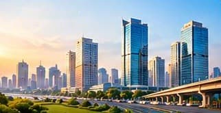 Gurugram skyline and elevated road