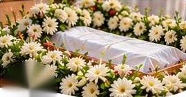 White floral decoration for the last rites